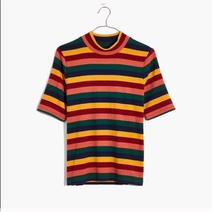 ISO Madewell Rainbow Ribbed Mockneck Tee